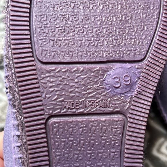 💙NWOT Emile Sindler 39 deep lavender platform leather espadrilles, made in Spain - Picture 7 of 8